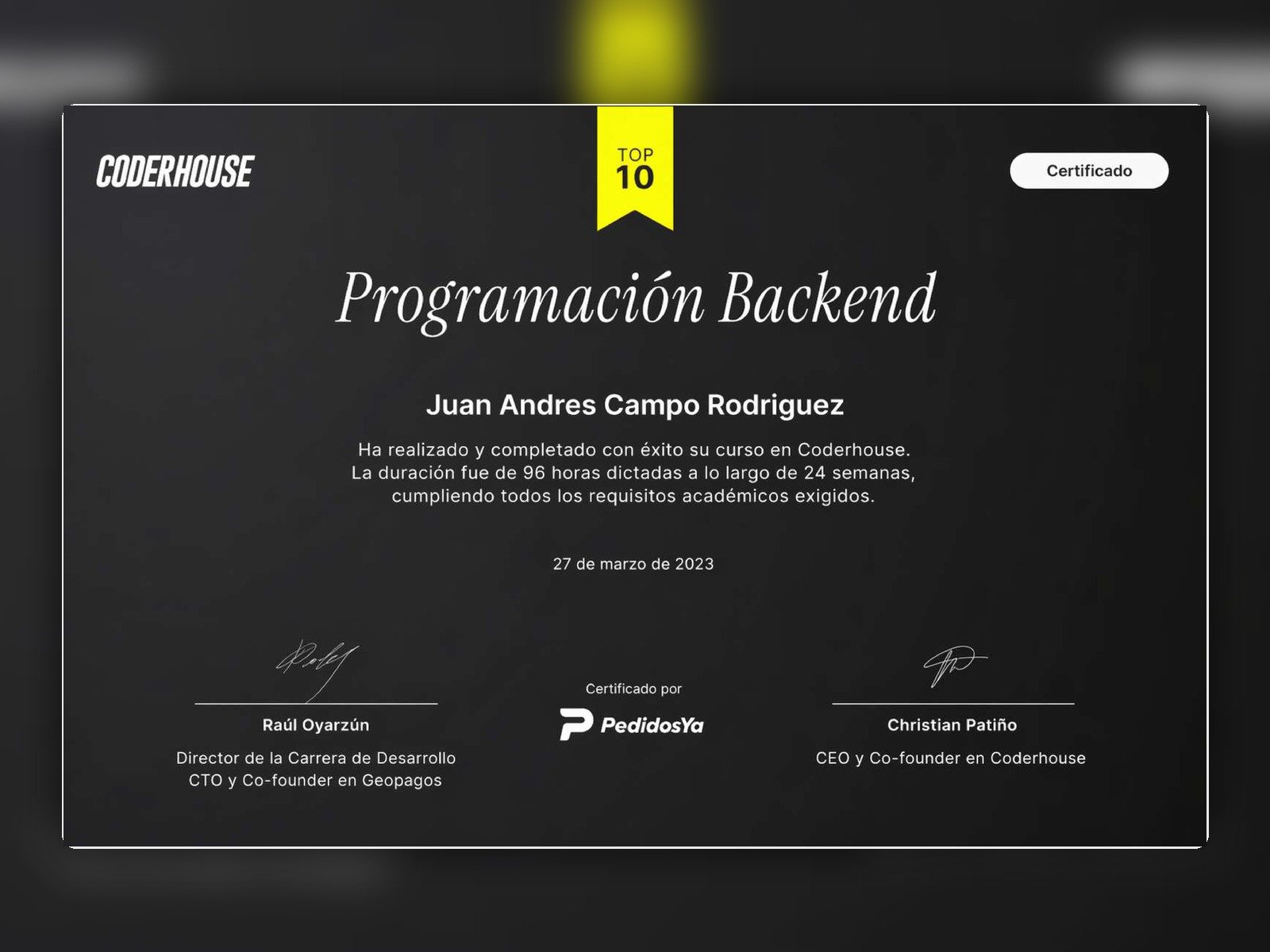 Programación Backend